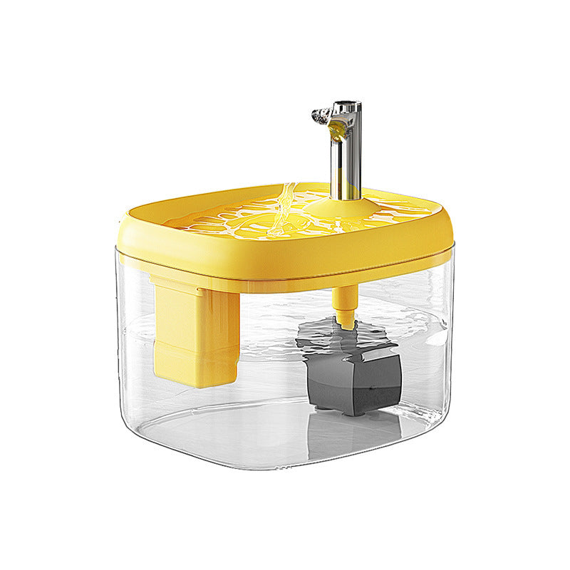 Lyypet 1.5L yellow cat water fountain with clear reservoir