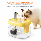 Cat drinking from the Lyypet yellow pet water fountain