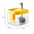 Feature overview of the Lyypet cat water fountain including filtration and capacity