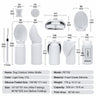 Dimension chart for light gray 550ml foldable dog outdoor water bottle